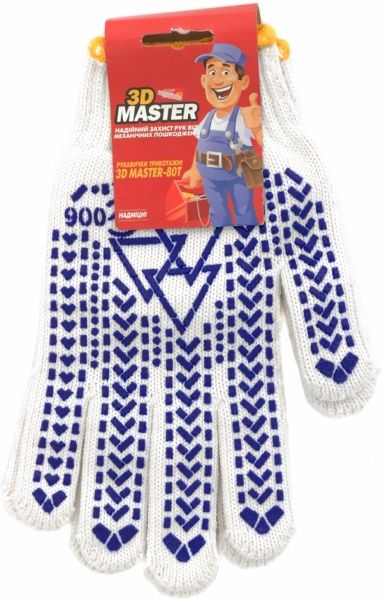 Рукавички MasterOK MASTER-80Т трикотажні з покриттям ПВХ крапка XL (10)