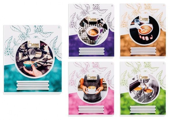 Комплект зошитів Ранкова кава 60 аркушів у клітинку 10 шт. Поділля