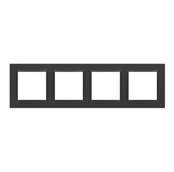 Рамка чотиримісна Simon 10 універсальна чорний матовий CR4/49