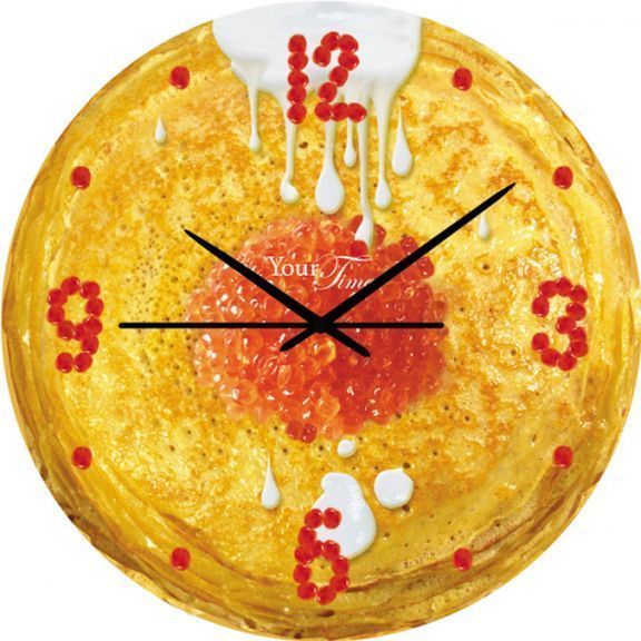 Годинник настінний серія Кухня Млинець МДФ 28 см 01-038