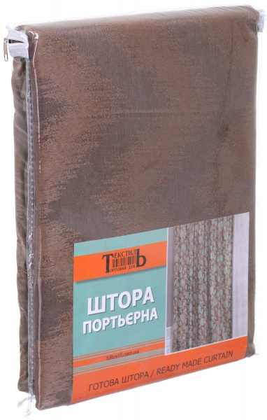 Штора ZG 602512/150 Jac 150х280 см коричневая ТД Текстиль