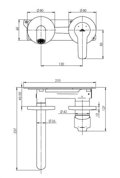 Змішувач для умивальника Rubineta Torino-1F PM0009