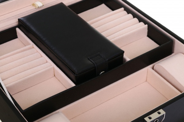 Шкатулка для украшений Royal case 25,2х25,2х8,6 см черная