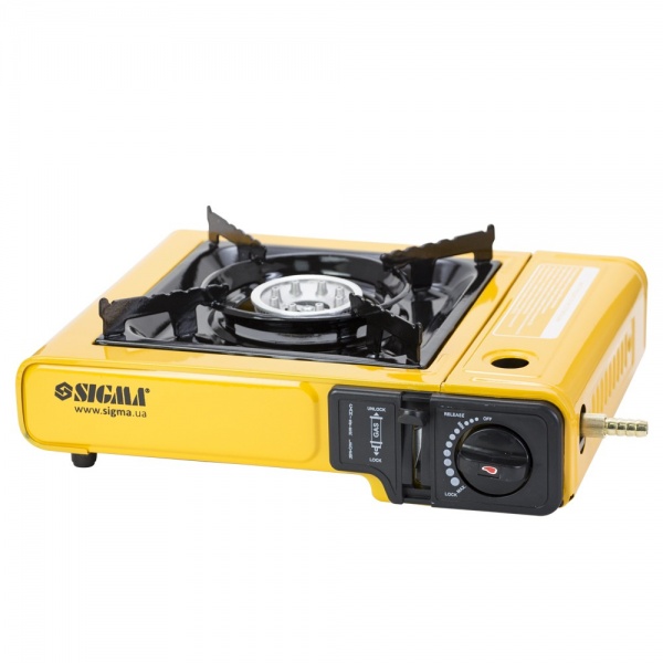 Плита газовая Sigma одноконфорочная с пьезоподжигом и адаптером (кейс)