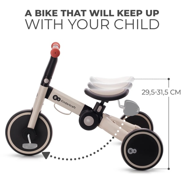 Велосипед детский Kinderkraft 3 в 1 4TRIKE Silver Grey серый KR4TRI22GRY0000 