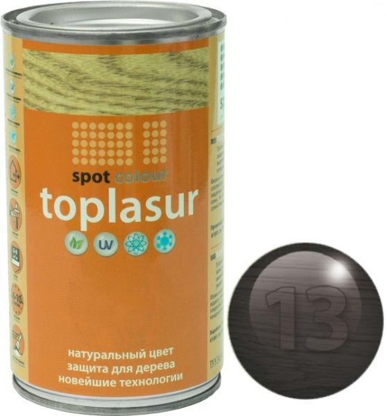 Лазур Spot Colour Toplasur №13 дерево чорне напівглянець 0,4 л