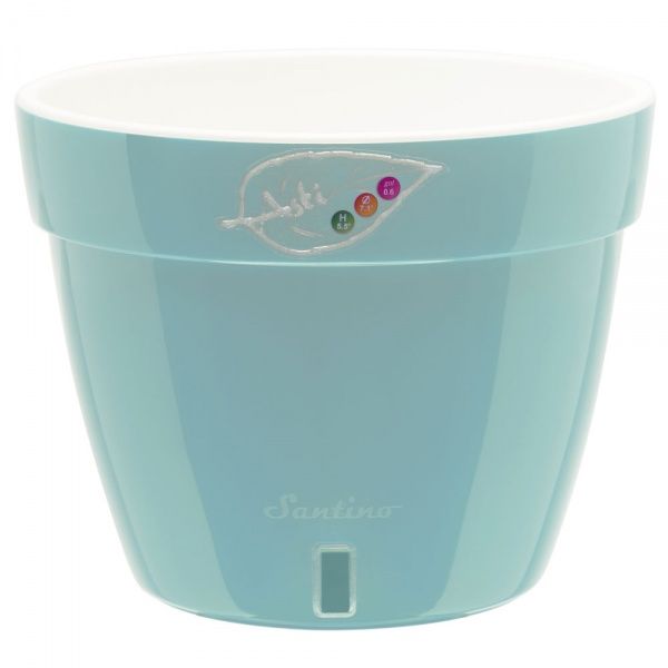 Горщик Santino АСТІ круглий 15л білий із м'ятним 