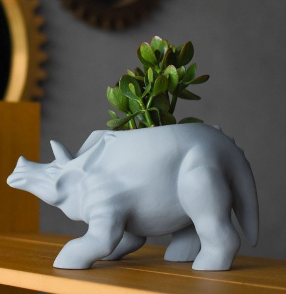 Кашпо Animal Land Трицератопс сірий Дон Пион