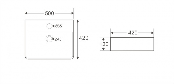 Умивальник Koller Pool KVADRO KR-0500M-WB