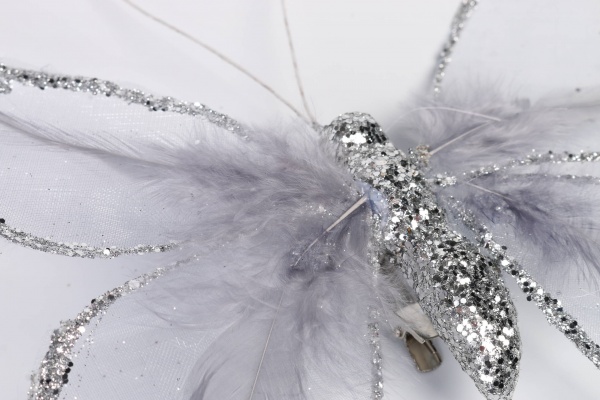 Декорация новогодняя Бабочка в ассортименте 20 см 