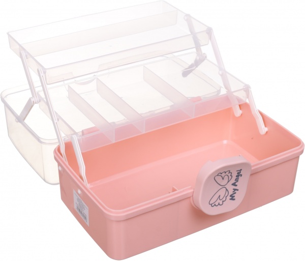 Органайзер для косметики прямоугольный 28х15,5х16 см розовый 