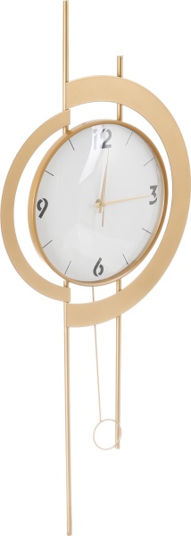 Часы настенные металлический 86х36 см золотой с белым
