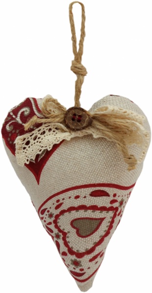 Декоративное изделие Сердце 9x17 см бордовый Прованс 