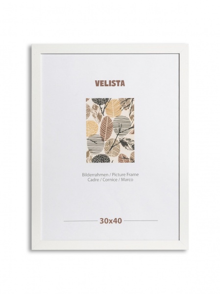 Рамка для фотографии со стеклом Velista 20BW-6003v 1 фото 30х40 см белый 