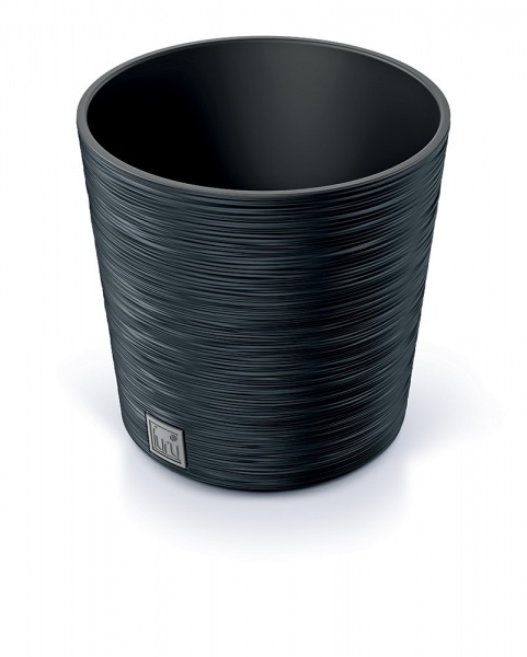 Горшок для цветов Prosperplast Furu 300 мм низкий с вкладышем антрацит круглый 15 л (57239-433) 