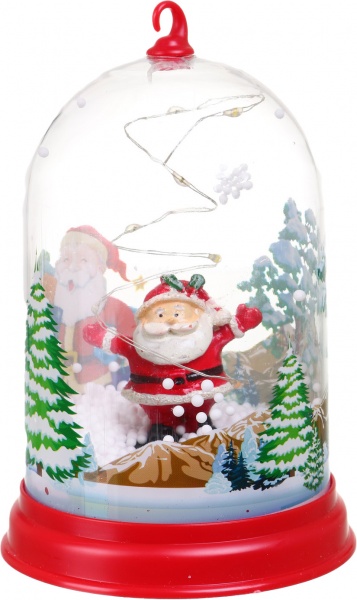 Сувенір новорічний з підсвіткою сніговик в колбі ZH-5017 світлодіодна (LED) 14,5 см 