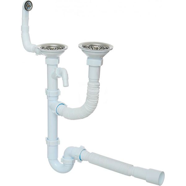 Сифон трубчатый двойной для мойки Ani Plast D6115SEU