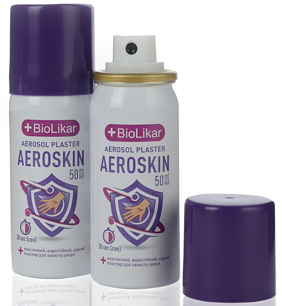 Пластир BioLikar Aeroskin рідкий аерозольний водостійкий балон 50 мл