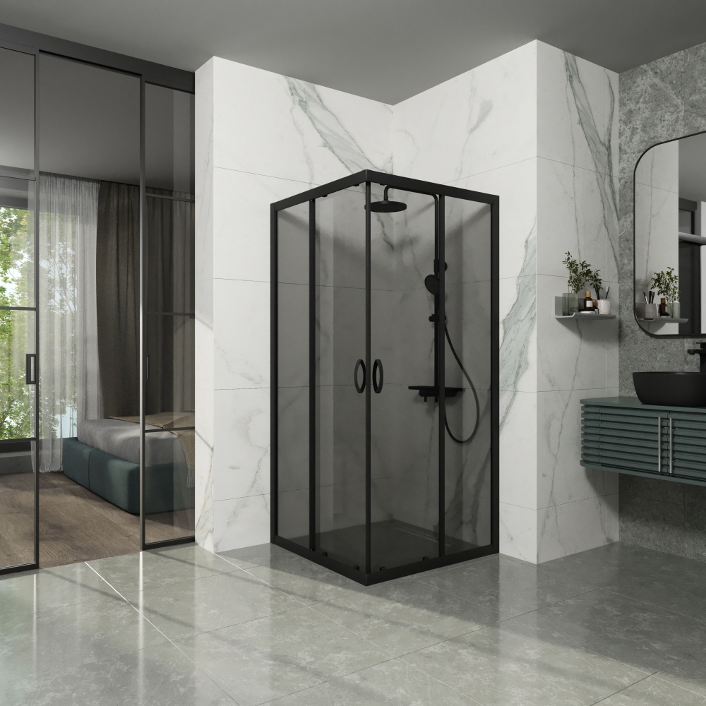 Душевая кабина Koller Pool GP90BGR GRACE PRO Black matt 900x900x1950 GREY