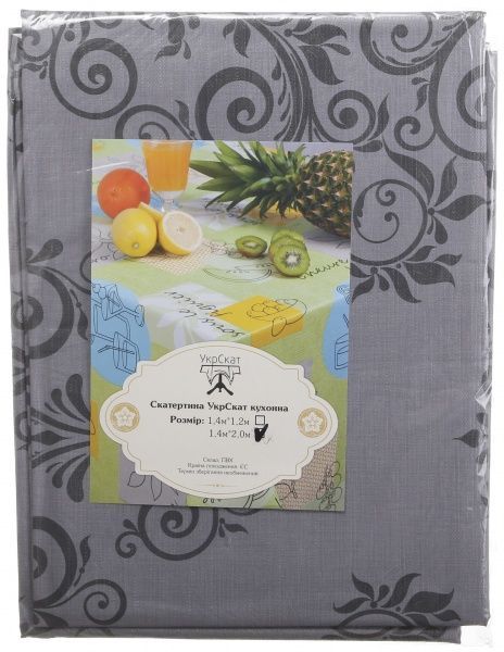 Скатертина Преміум 5730340а20 140x200 см чорно-сіро-червоний УкрСкат 