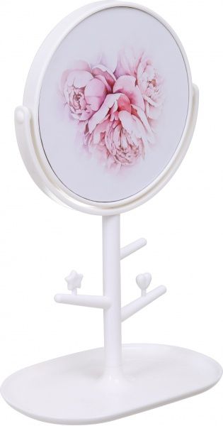 Зеркало косметическое Luna Пион с подставкой 18,5х30,5 см белый LTX19-03 