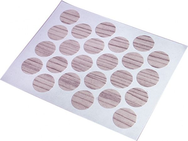 Заглушка самоклеющаяся на минификс d20 мм 24 шт. ильм шампань DC