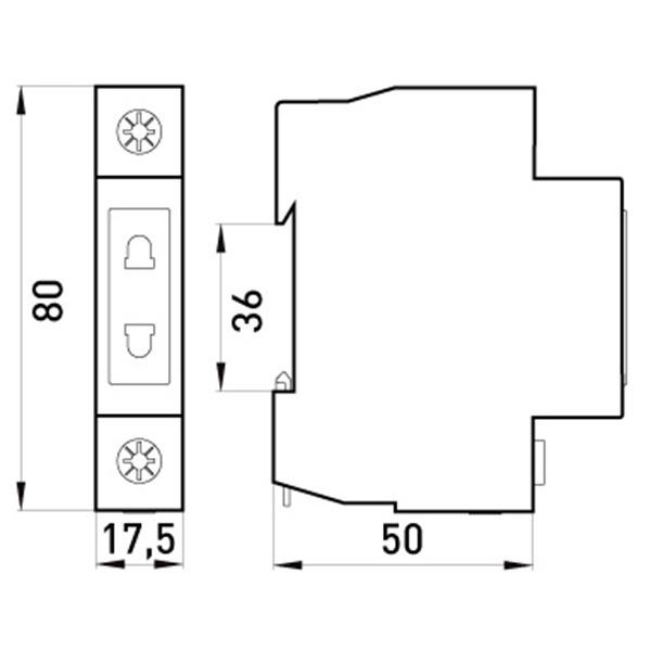 Розетка на DIN-рейку без заземлення (e.socket.stand.din) L+N 10 А без шторок сірий s004001