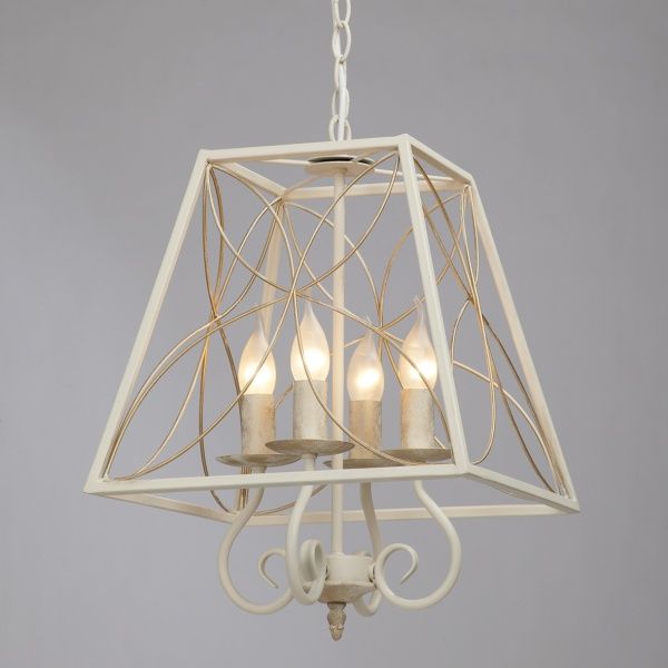 Люстра подвесная Vitaluce 4xE14 бежевый с золотым V1696-3/4 