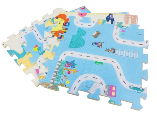  Lanor Килимок-пазл Lanor Дороги/тваринки (60х60х1,5см) 6шт
