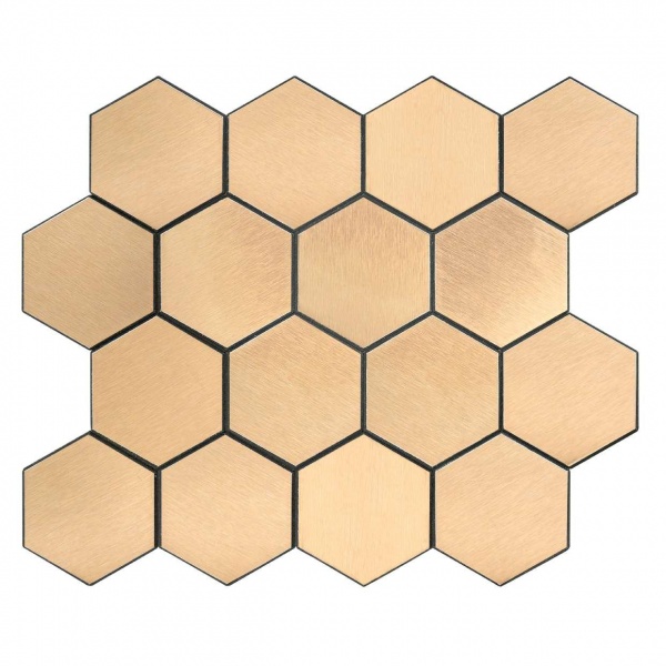 Декоративна панель EMERGO самоклеюча Шестигранна XL Мідь Home Inspire 