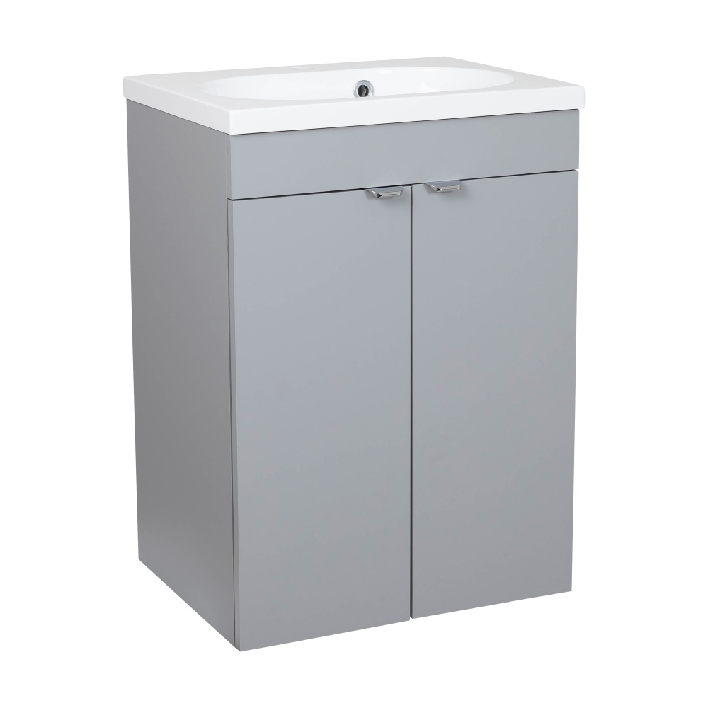 Тумба RIO (сіра) з умивальником Status 50 см