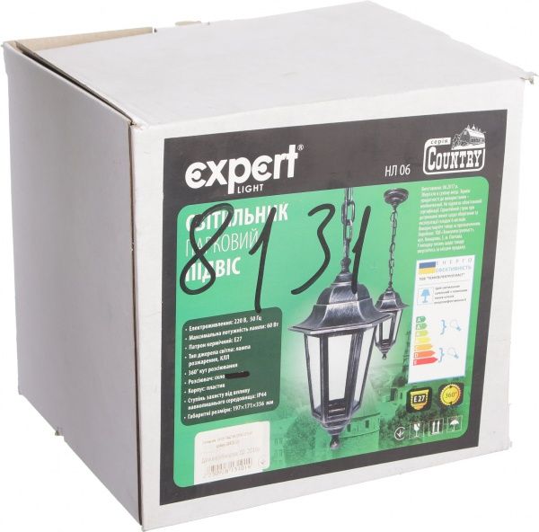 Світильник парковий Expert Кантрі НЛ06 підвіс E27 60 Вт IP44 чорний 