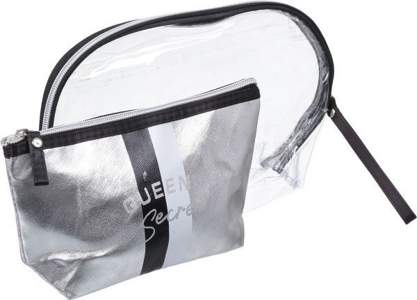 Набір косметичок Queen's secret 2 шт срібний 