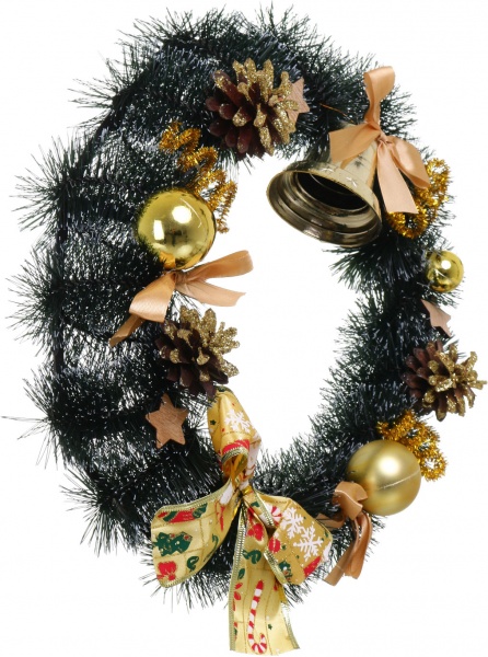 Вінок різдвяний з прикрасами колір в асортименті d370 мм 