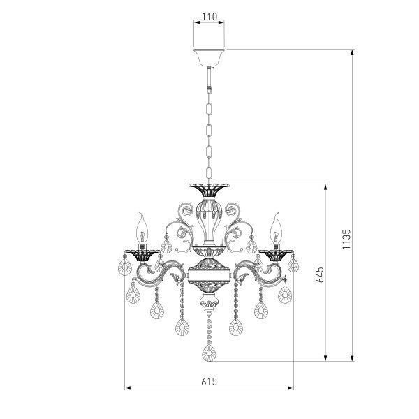 Люстра підвісна Strotskis Tivoli 6x60 Вт E14 білий 294/6 