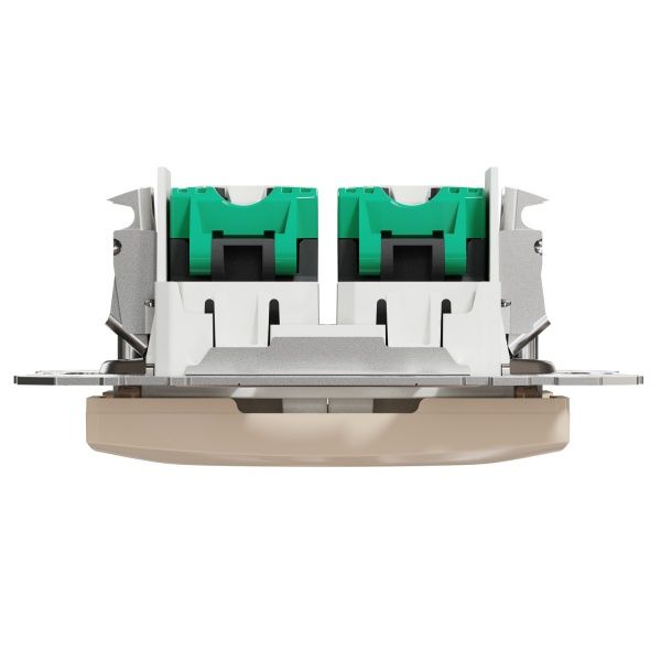 Розетка компьютерная двойная без заземления Schneider Electric Sedna Design RJ45 категория 5E UTP бежевый SDD112452