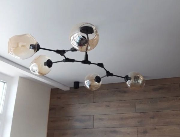 Люстра підвісна Altalusse INL-5111P-05 5x40 Вт E27 чорний/бурштиновий 