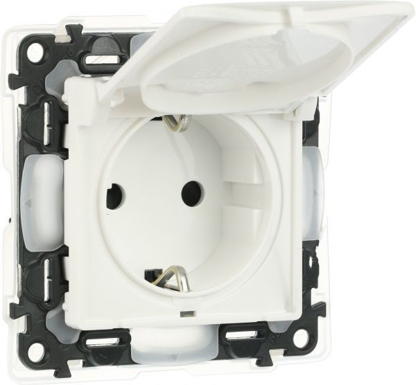 Розетка із заземленням Legrand Life з кришкою білий 753119