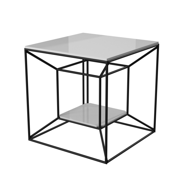 Стол журнальный Олт черный/белый 450x450x450мм Aqua Rodos 