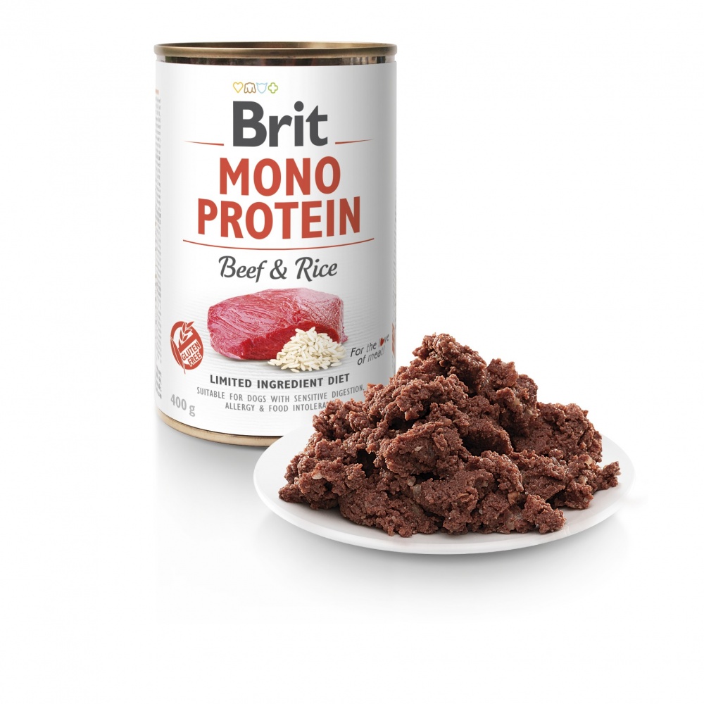 Консерва для собак для всех пород Brit Care Mono Protein говядина и рис 400 г
