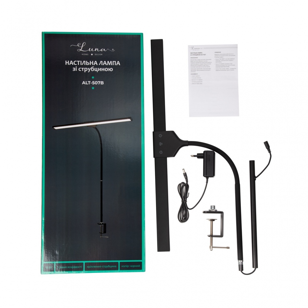 Настольная лампа офисная Luna Home 18 Вт черный ALT-507B