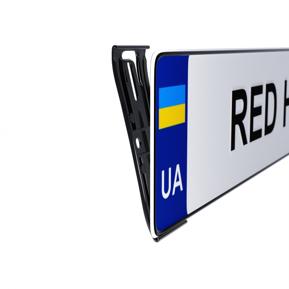 Рамка под номерной знак RED HILL невидимая черная СО-00004