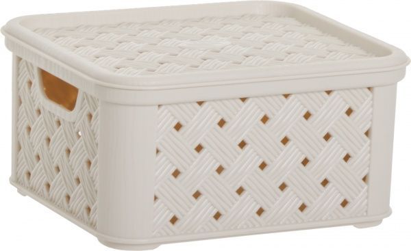 Кошик пластиковий Tontarelli 6848 ТО із кришкою Аріанна S 85x166x145 мм