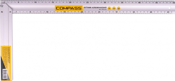 Угольник Compass 500 мм анодированный 90 две шкалы К-500