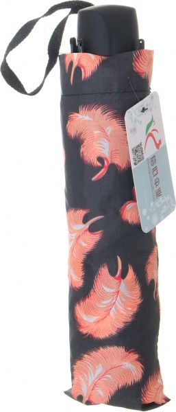 Парасолька Пір'я, складна, півавтомат помаранчевий 