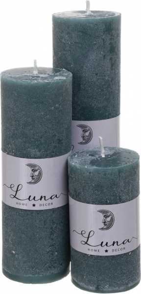 Свеча Рустик цилиндр темно-серий C5516-444 Luna