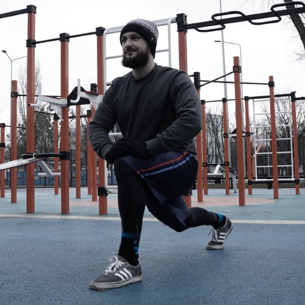 Шкарпетки Dexshell водонепроникні Running, p-p М, з блакитними смугами DS645ABLM р.39-42 [019] Black