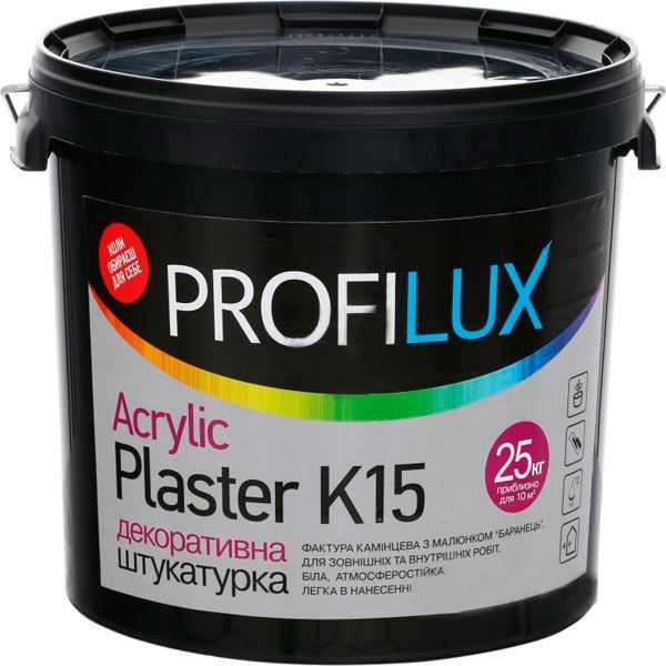 Декоративная штукатурка барашек PROFILUX Acrylic Plaster K 15 25 кг