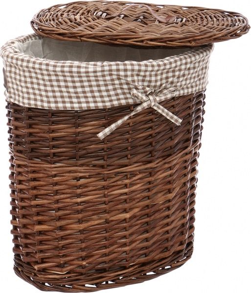 Корзинка плетеная с текстилем 44x30x48 см JM16-10H-2 