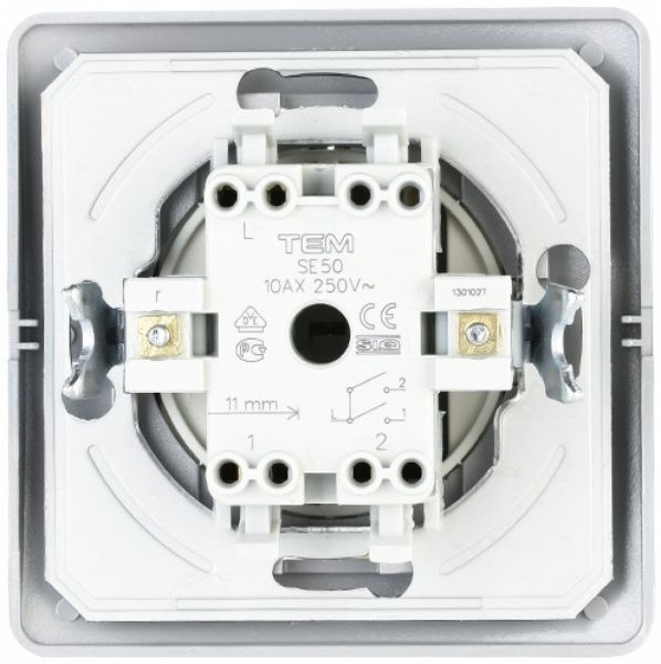 Выключатель двухклавишный Siemens Iris без подсветки 16 А 250В IP20 алюминий меркурий 18509 MA